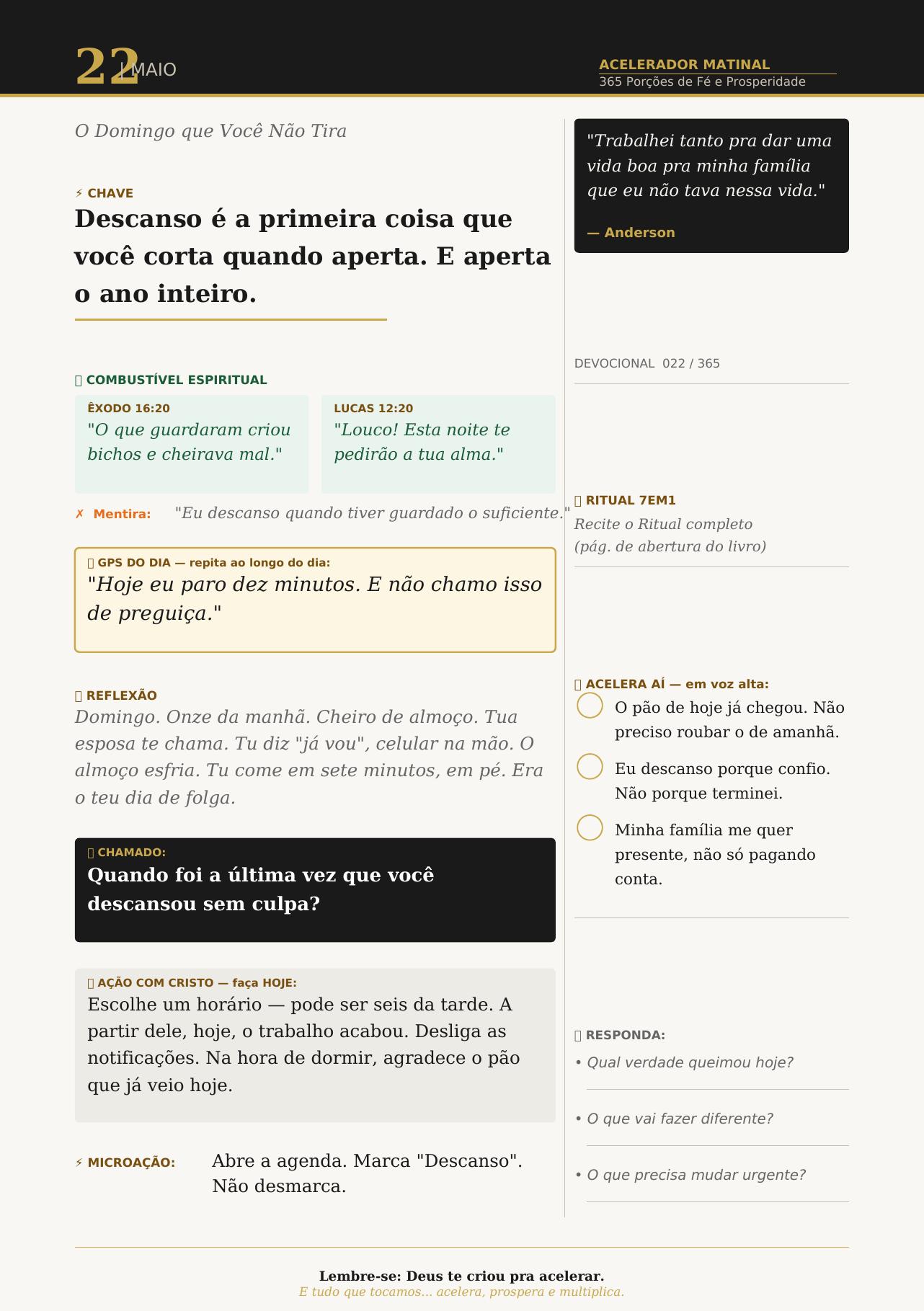 Design do Acelerador Matinal
